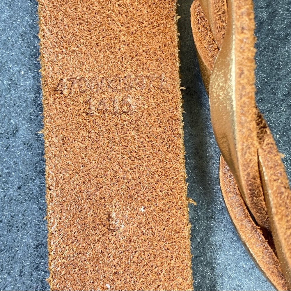 Lauren Ralph Lauren Women's Belt Sz L, Metallic Gold Leather w/Gold-tone Buckle - Picture 6 of 16